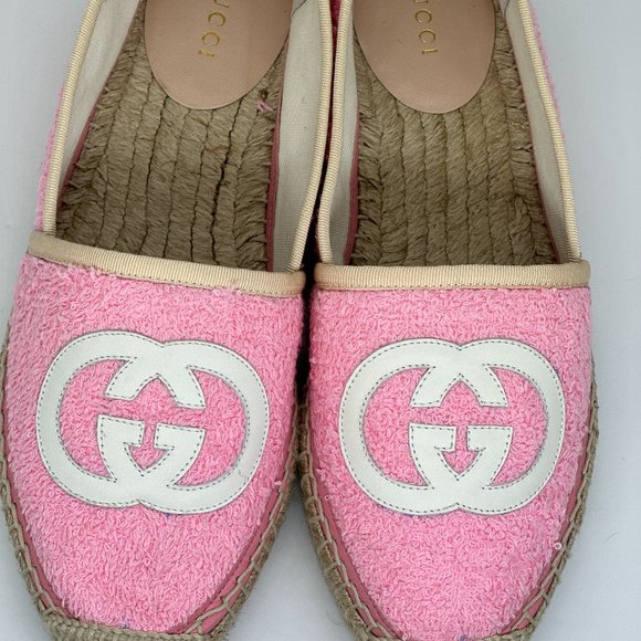 Gucci GG Logo Monogram Terry Espadrilles Flats Shoes - Picture 8 of 16